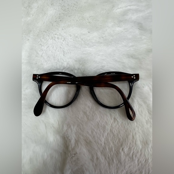 Oliver Peoples navy and brown Round optical glasses main image 5